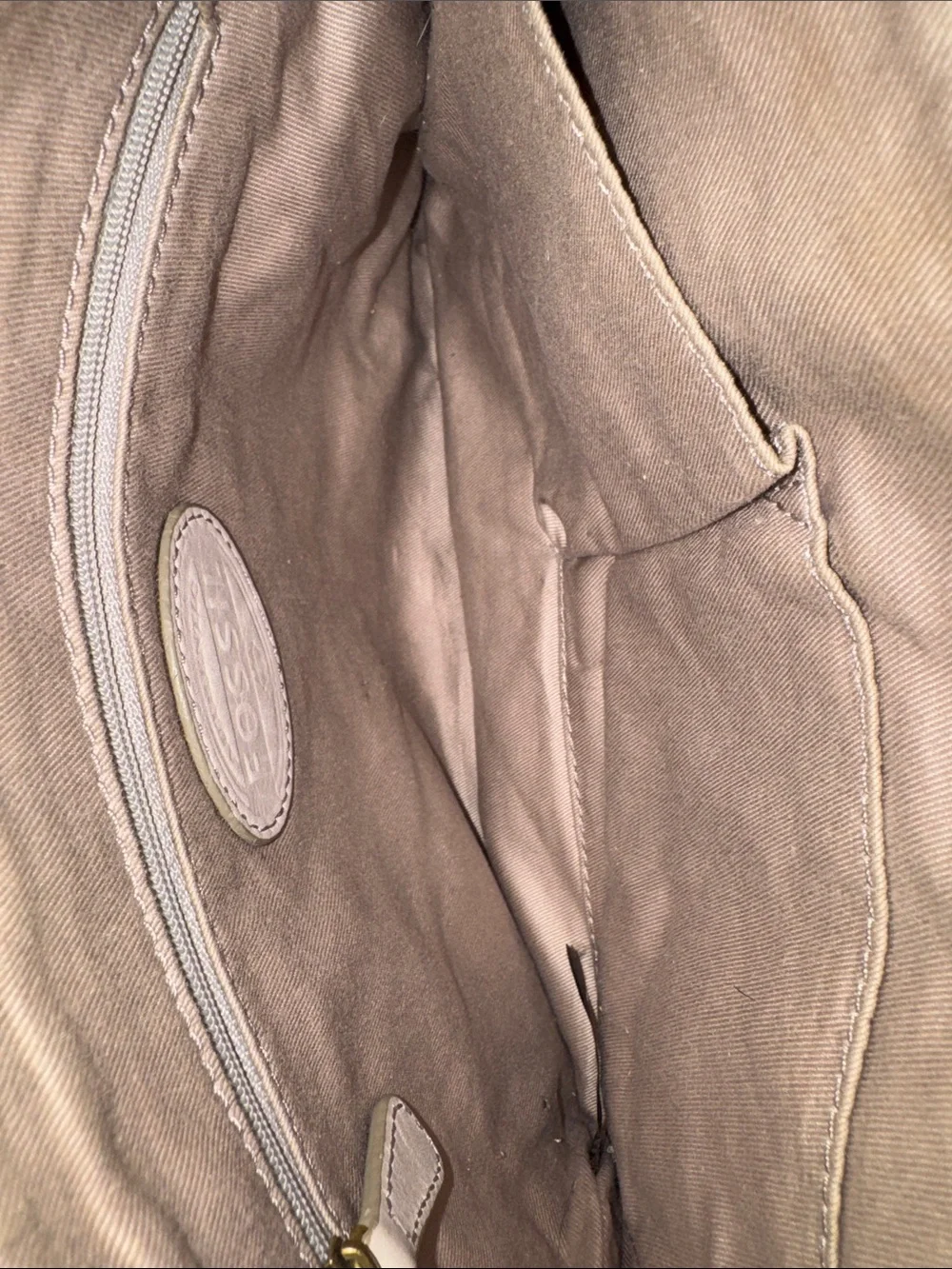 Fossil Leather Crossbody Bag Colorblock Coral Cream Neutral Adjustable Strap